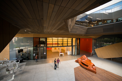 atrium under the central oculus of the McMurtry Building