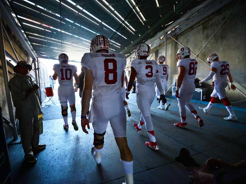 Players in the tunnel