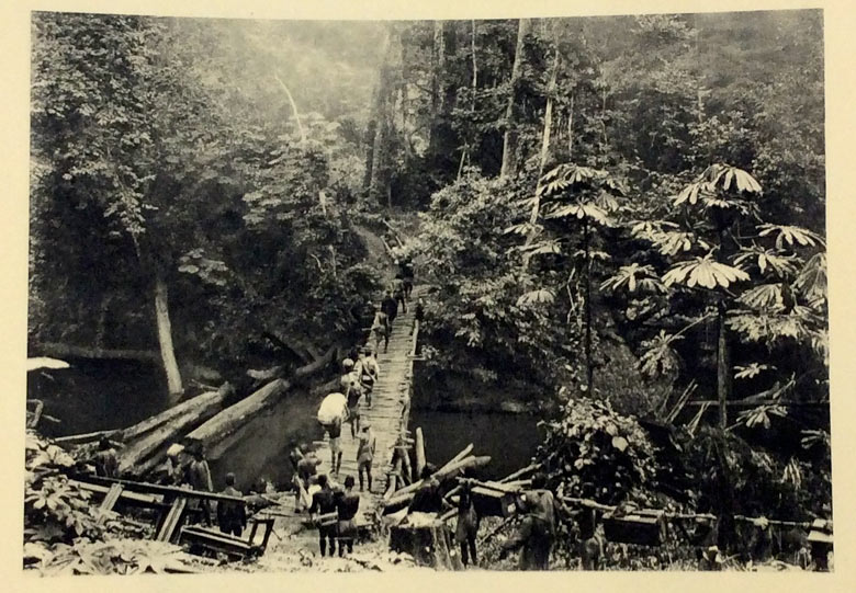 porters carrying supplies for construction of Congo-Ocean Railway