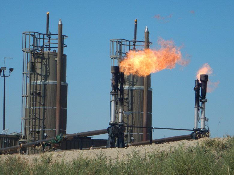 Natural gas flares in North Dakota 