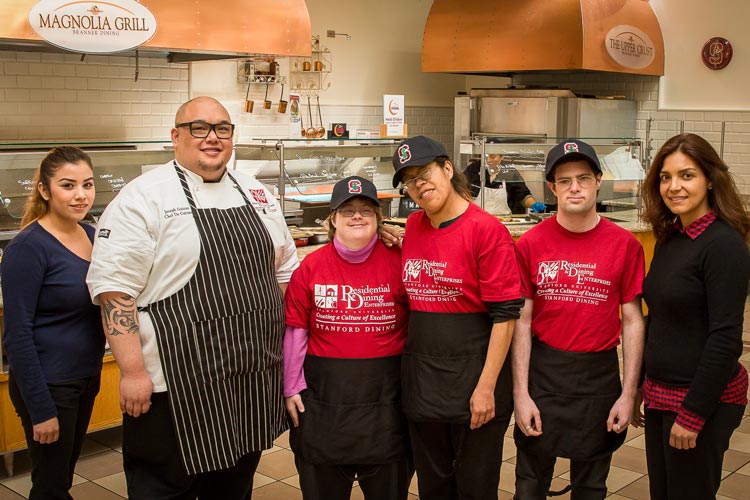 Stanford Dining staff and clients from Abilities United's employment services program 