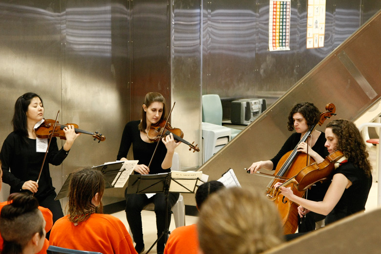 Cecilia String Quartet performs at San Francisco County women's jail