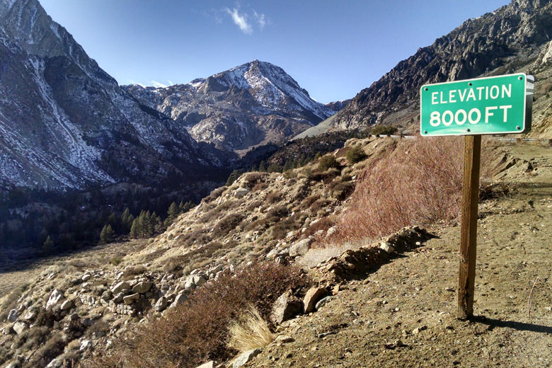 nearly snowless Tioga Pass in Sierra Nevada