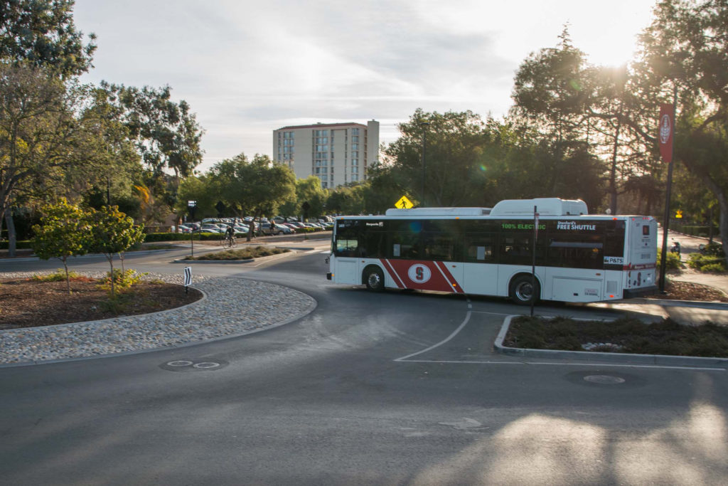 Marguerite shuttle at Escondido roundabout