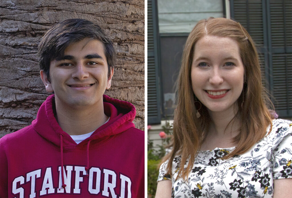 Left to right: Stanford juniors Avi Gupta and Liana Keesing