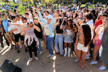 Student crowd watching performance