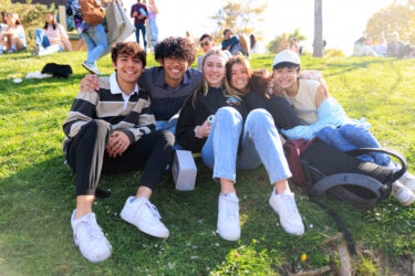 Student crowd watching performance