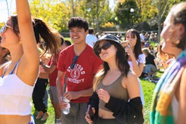 Student crowd watching performance