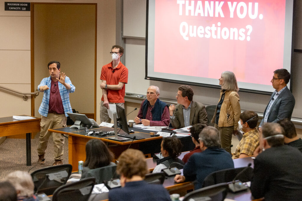 Members of the Committee of 12 presented proposed changes to the Honor Code and Judicial Charter to the Faculty Senate on April 13.