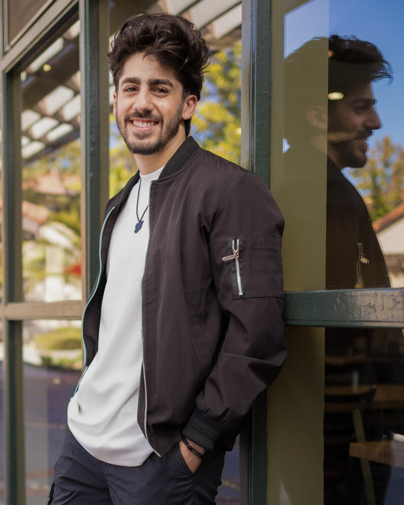 Baraa Abdelghne Stanford Class of 2027 poses for a portrait in Wilbur West Courtyard in Stanford California October 12, 2023.