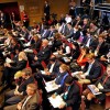 Audience for Cyber Summit in Memorial Auditorium