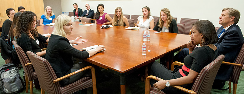 Susan Rice meeting students