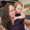 Jennifer Robinson picks up her daughter at the Stock Farm Road Childrens Center.