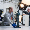 Colin Stinson and Lee Fatheree work on photographing Rodin sculptures for Cantor Arts Center's digitization project / L.A. Cicero