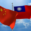 Taiwanese and Chinese flags