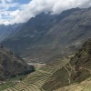 Terraced farm fields in South America