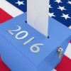 ballot box on an American flag / hafakot/Shutterstock