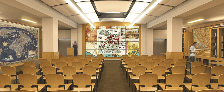 Architectural rendering of the David Rumsey Map Center