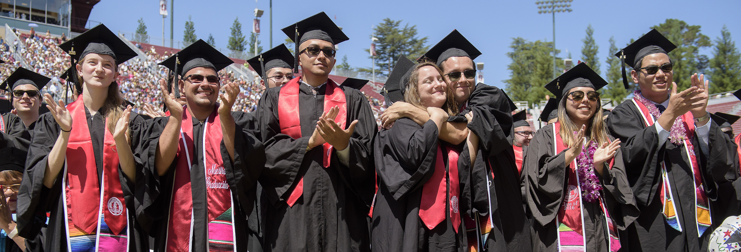 graduates at Stanford 125th Commencement Ceremony, Stanford Stadium.