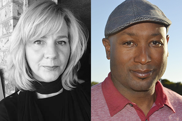 portraits of Lori Jakiela and T. Geronimo Johnson