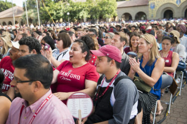 Audience at Convocation in Inner Quad.