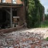 Wall that collapsed in Timpson, Texas, following a 4.8 magnitude earthquake in 2012