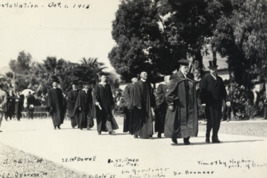 Inaugural procession with John C. Branner at the head