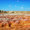 Ancient soils exposed on the north side of Lake Zaysan in eastern Kazakhstan.