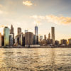 Manhattan skyline at sunset