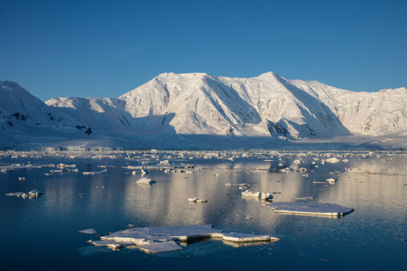 Antarctic glacier and sea