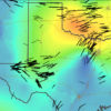 Stress maps of Texas and Oklahoma, with black lines indicating stress orientation