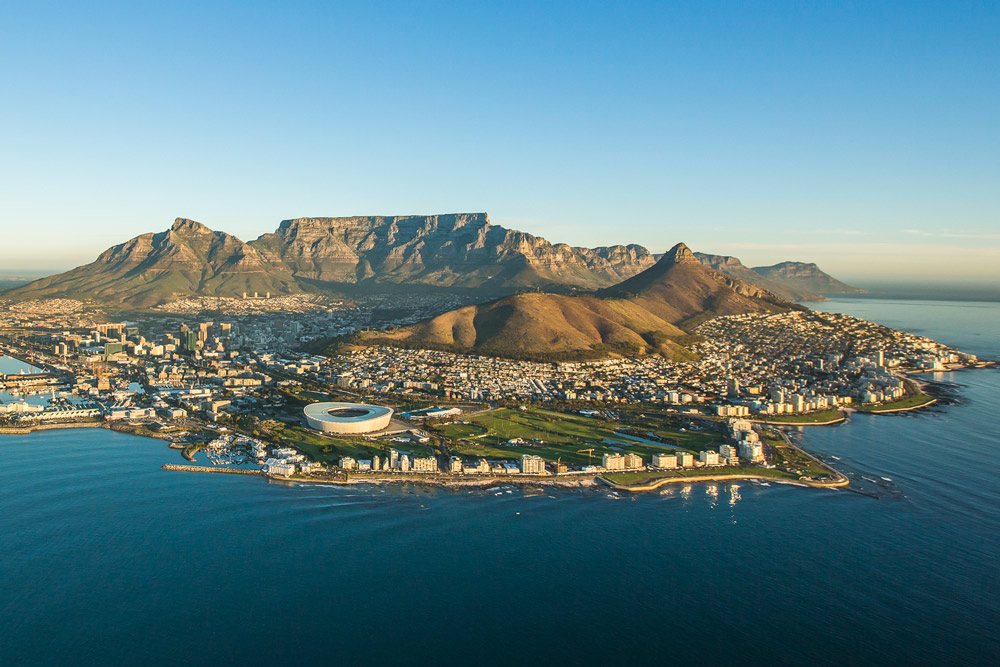 Aerial view of Capetown South Africa