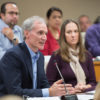 Marc Tessier-Lavigne speaking to the Faculty Senate.