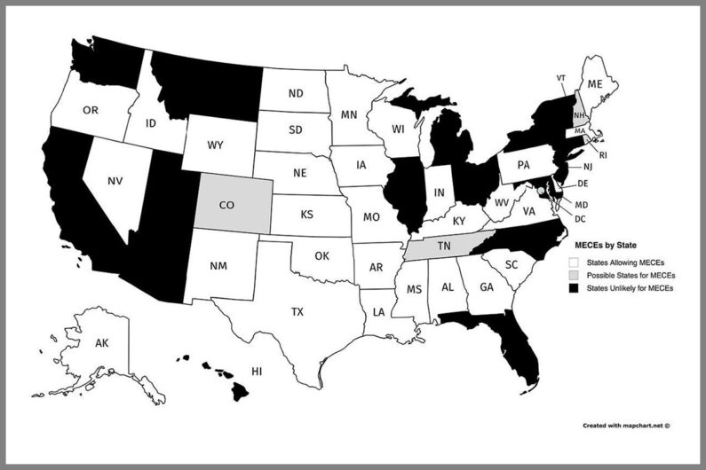 Map showing easements