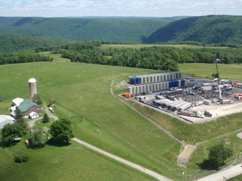 Rural Pennsylvania field with mine