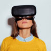 Woman wearing a virtual reality headset