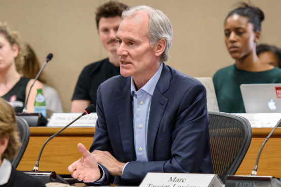 Marc Tessier-Lavigne at the Faculty Senate