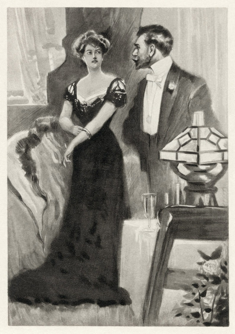 Sketch of Victorian couple