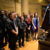 Students sing at Memorial Church