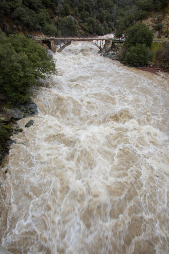 Old Route 49 bridge crossing over the South Yuba River in Nevada City, Calif. saw local and regional visitors during the atmospheric river event across Northern California on January 9, 2017. 