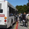 Commuters boarding the Marguerite shuttle