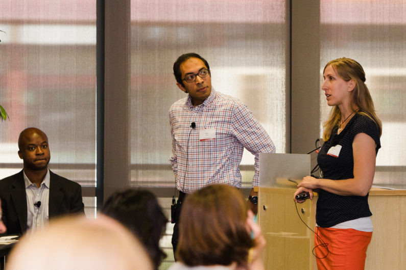 John Dabiri, left, Amr Saleh and Jennifer Dionne 