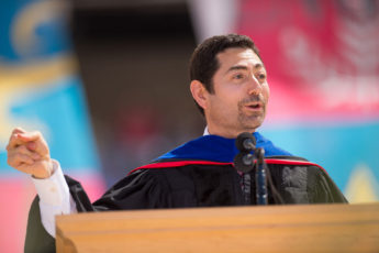 Mariano-Florentino Cuellar speaking at Commencement ceremony