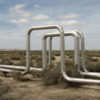 Steam lines from an enhanced oil recovery project in California