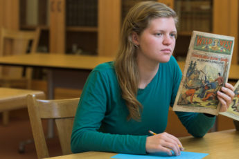 Through careful analysis of the writing style embodied in dime novels, Ellie Redding is challenging the popular viewpoint that these popular tales of the Wild West are "trashy."