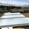 Fluid-cooling panels on the roof of Stanford building