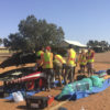 Students working on solar car