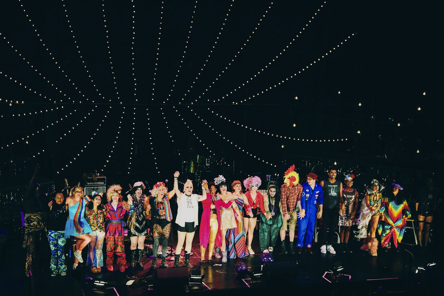 Arts Intensive students take a bow with the other Dandy Minions at the Curran Theater.