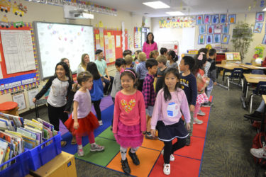 Students dancing