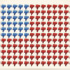 representation of American flag made up of thumbs-down symbols to represent Americans' dissatisfaction with Congress